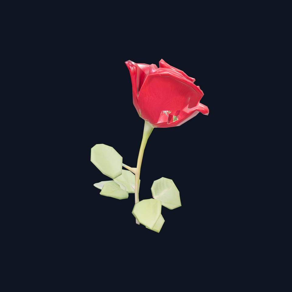 Red Rose Floral model pack